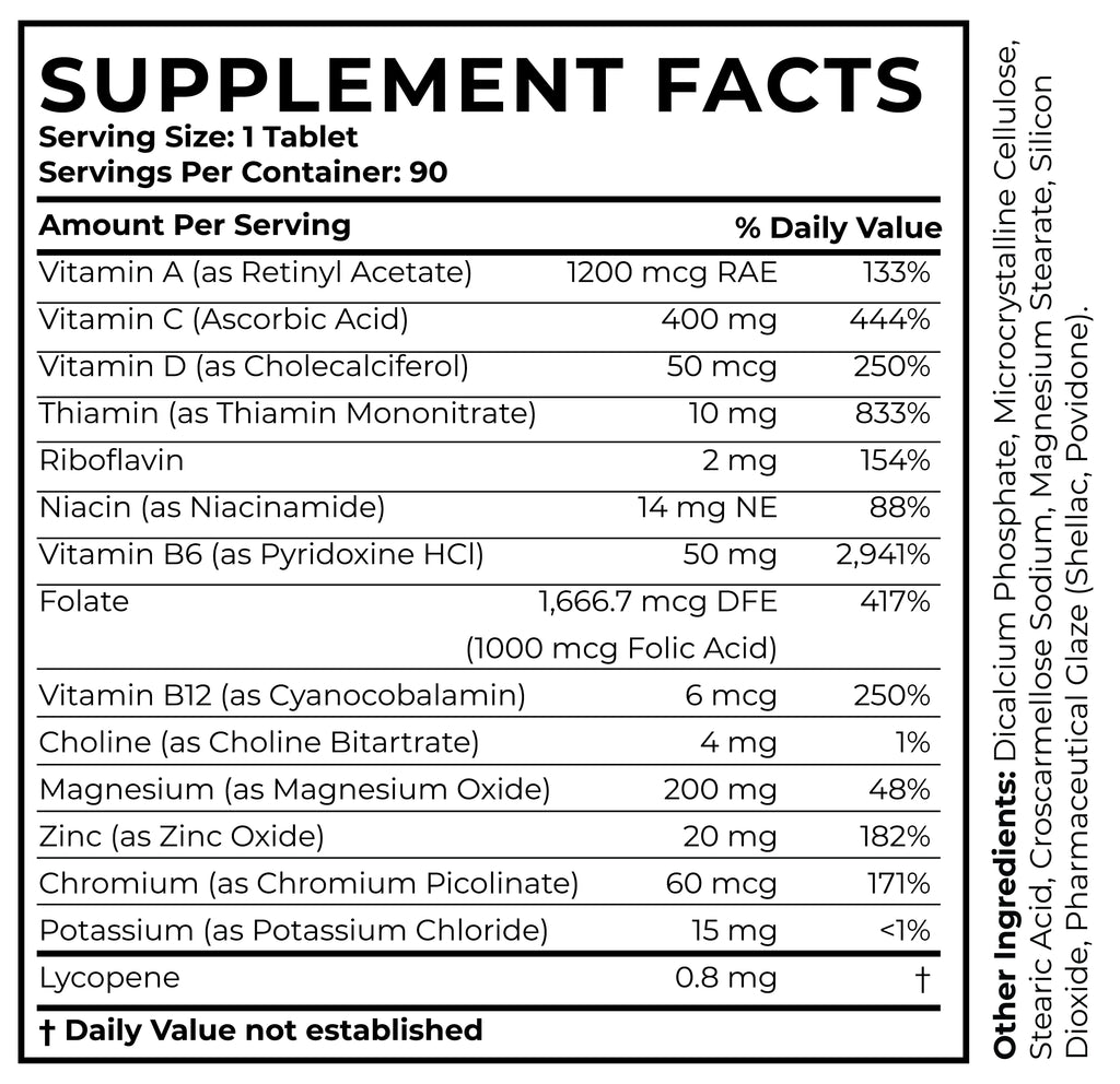 Sequence Multivitamins African American Women Over 50  Supplement Facts
