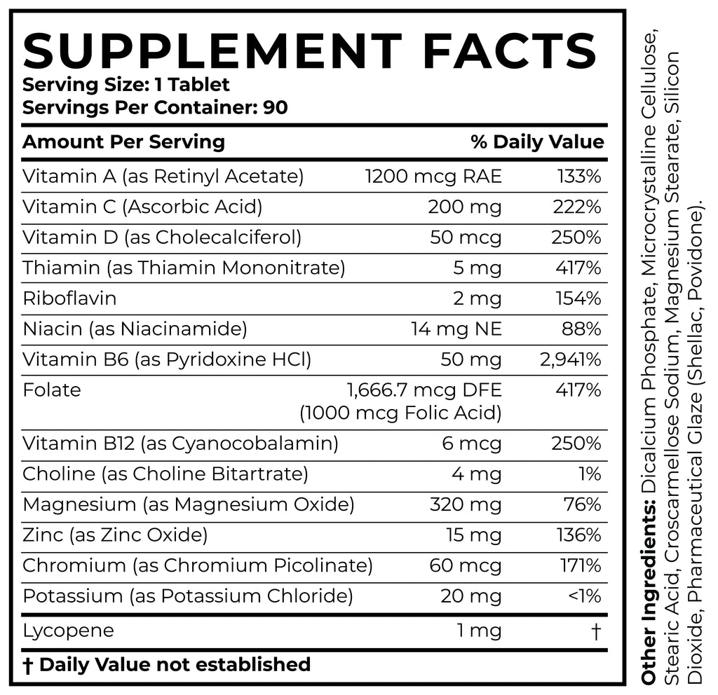Sequence Multivitamins African American Women Supplement Facts 